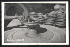 Töpfer bei der Arbeit an der Töpferscheibe, Ansichtskarte 