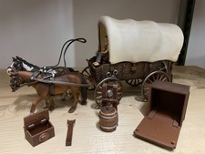 Schleich 42024 - Planwagen - Wild West - Indianer/Cowboys-keine Deichsel/Faßgurt