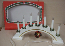 Weihnachtsdeko Lichterbogen weiß Holz - Fensterdekoration  /Fenster Kerze Brücke