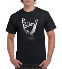 T -Shirt Herren Heavy Metal Hand Zeichen