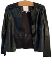 Sportalm Jacke Kunstleder Oberteil Gr. 34 Schwarz Neuwertig