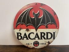 BACARDI Blechschild 20cm RUM Werbeschild Retro Vintage Bar Deko Party Keller..
