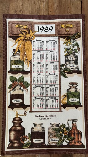 Vintage geschirrtuch kalender - vintage,