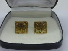 16680/ Alte Manschettenknöpfe  Wappen Stadt Duisburg  Metall vergoldet neuwertig