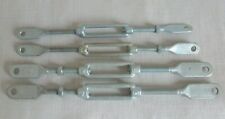 4x Spannschloss mit Blattfeder/Seilspanner Spannschloss 2xM12 + 2xM10 - verzinkt