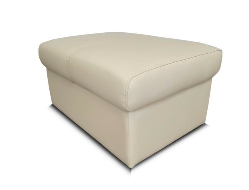 Cremefarbe echtleder hocker - echtleder,