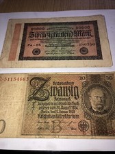 ZWEI ZIRKULIERTE DEUTSCHE BANKNOTEN 1920er Jahre: 20.000 & 20 Mark: siehe Fotos: Lot 415