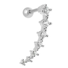 Helix Piercing Strasssteine geschwungen Ohrschmuck Ohrstecker Edelstahl