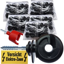 150 Ringisolatoren + 1x Einschraubhilfe +1 x Warnschild Weidezaunisolator
