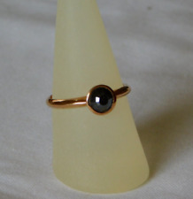 Rot-Goldring mit schwarzer Diamant-Rose  - Gr. 20