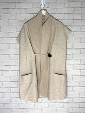 Oska Weste Strickjacke Gr. 1 Ecru gekochte Wolle Moessmer Oversize Lagenlook lagen elfenbein