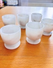 Sechs Eierbecher Massiv Marmor Poliert, Geschliffen Retro Vintage