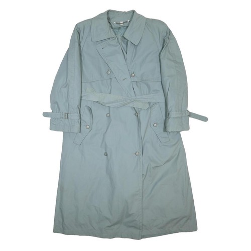 Blaue damen trenchjacke mit - blaue, damen-trenchjacke