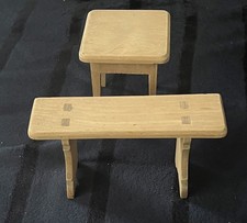 Alte Massiv Holz Sitzbank Bank Tisch Puppenmöbel