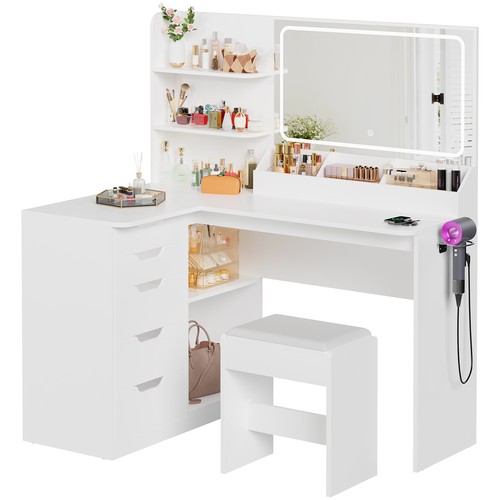 Schminktisch eckmodell led mit - schminktisch,
