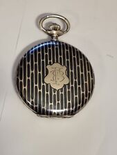 Tula/Niello Silbe Herrenr Savonnette Taschenuhr um 1910 RAR!