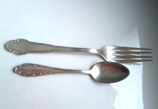 Jugendstil Besteck Gabel Löffel versilbert gemarkt Punze Dep antik Vintage