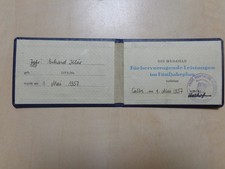 Ausweis der FDJ Fünfjahrplan