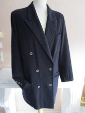 Vintage vom FEINSTEN  DANIEL HECHTER Jacke-Mantel 40 d-blau Schurwolle-Kaschmir
