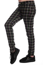 Grüne Tartan Karo Skinny Punk