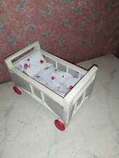 Altes Baby Bett um 1930-40 großes Kinderzimmer Puppenstube-doll-poupee
