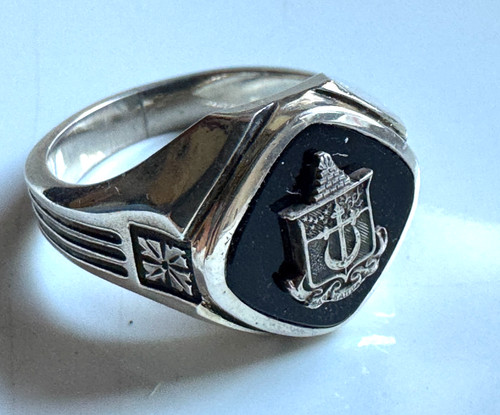 Ring onyx mit stadtwappen - ,