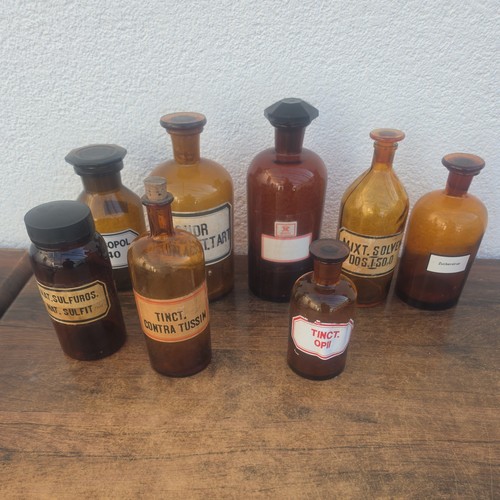 8er set glas apothekerflaschen - set, glas-apothekerflaschen