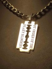 Rasierklinge Panzer / Halskette in Silber Rapper Hip Hop Punk im Retro Design