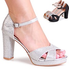 Damen glitzer sandaletten - damen,