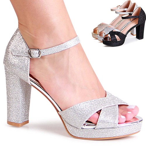 Damen glitzer sandaletten - damen,