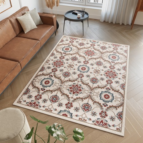 Teppich kurzflor creme grau - teppich,