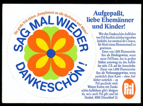 Werbe aufkleber pril - werbe,