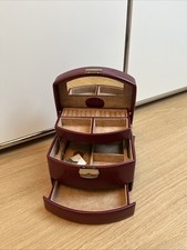Windrose Merino Automatik Schmuckkoffer Schmuckkasten Bordeaux Rot - Neu