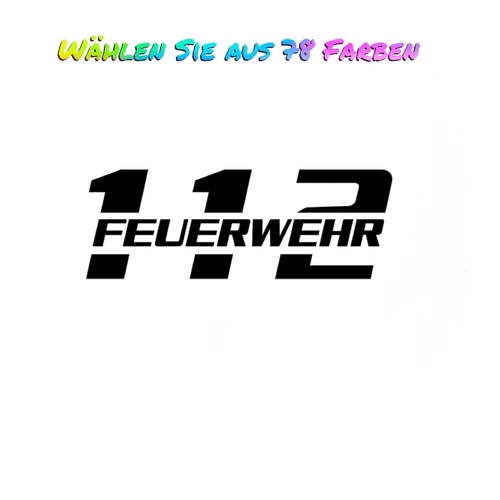Aufkleber feuerwehr 112 - 2x,