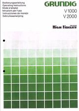 Grundig Bedienungsanleitung für V 1000 - V 2000   Copy
