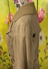 Traumhaft EDEL Trenchcoat Mantel Jacke Marc Cain N4 40 42 Beige Strickkragen