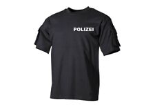 Tactical T-Shirt POLIZEI schwarz mit Flauschflächen
