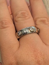 Damenring 925 Silber mit 6 Zirkonia Brillantschliff Größe 62 JHF