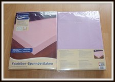 Feinbiber Spannbetttuch Spannbettlaken 90-100 cm x 200 cm flieder 100% Baumwolle