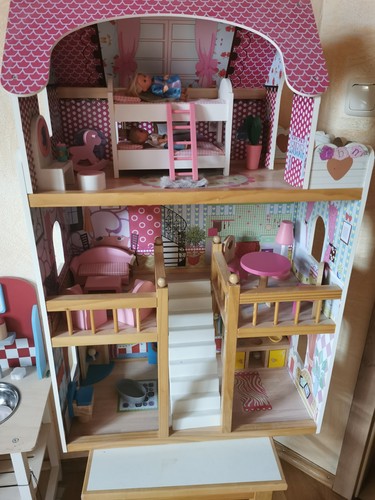 Puppenhaus holz mit möbel - mit,