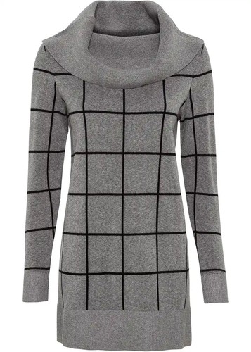 Long pullover 34 grau - gr,