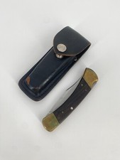 * BUCK USA FOLDING HUNTER 110 FALT MESSER MESSING HOLZ LEDER ETUI
