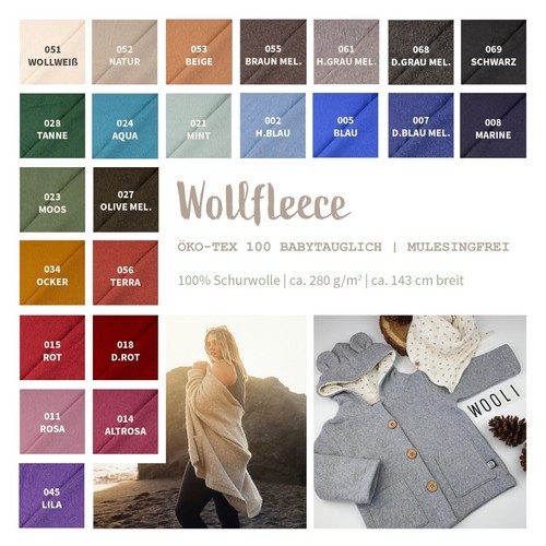 Wollfleece meterware uni - meterware,