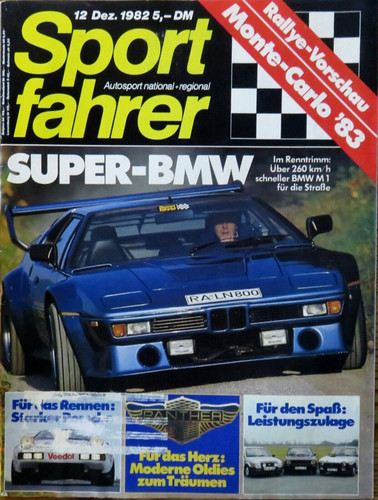 Sportfahrer bmw m1 - 12/82,