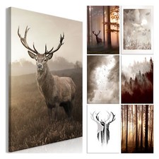 Hirsch Wald Sepia Natur VLIES