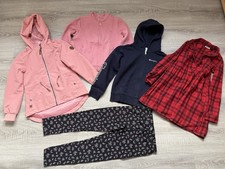 Set  5 Teile Kleid Hose Jacke Regenjacke Kapuzenjacke Mädchen Kinder Größe 140