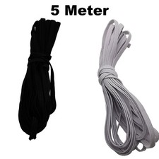 Gummilitze Gummiband 5mm kochfest Elastikkordel Wäschegummi Schwarz Weiß