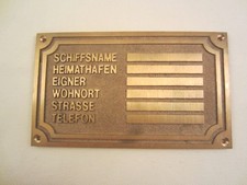 SCHIFF BOOT PLAKETTE MESSING