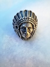 Silber Ring Stearling Silber Indianer Häuptling Apachen Federschmuck