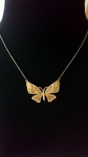 Statement Collier Kette gold bronze schmetterling Accessoire vintage Damen retro